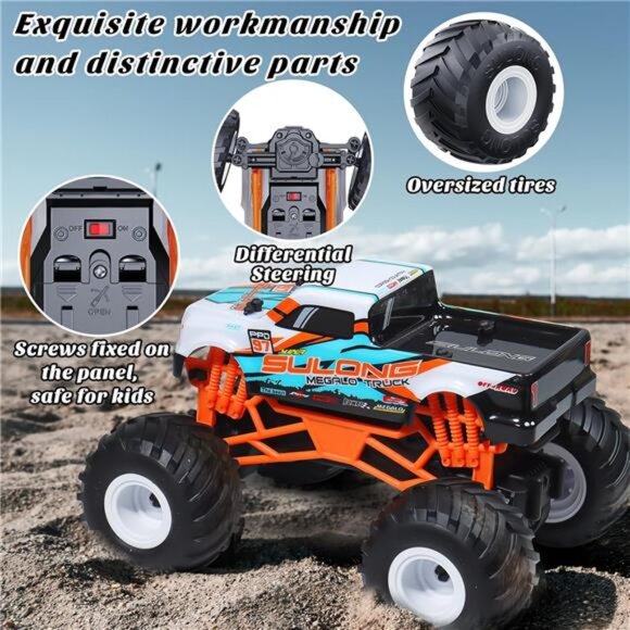1:16 Scale RC Monster Truck - 2.4GHz All Terrain Car for Kids 4-12, 20 Km/h Off - Picture 5 of 7